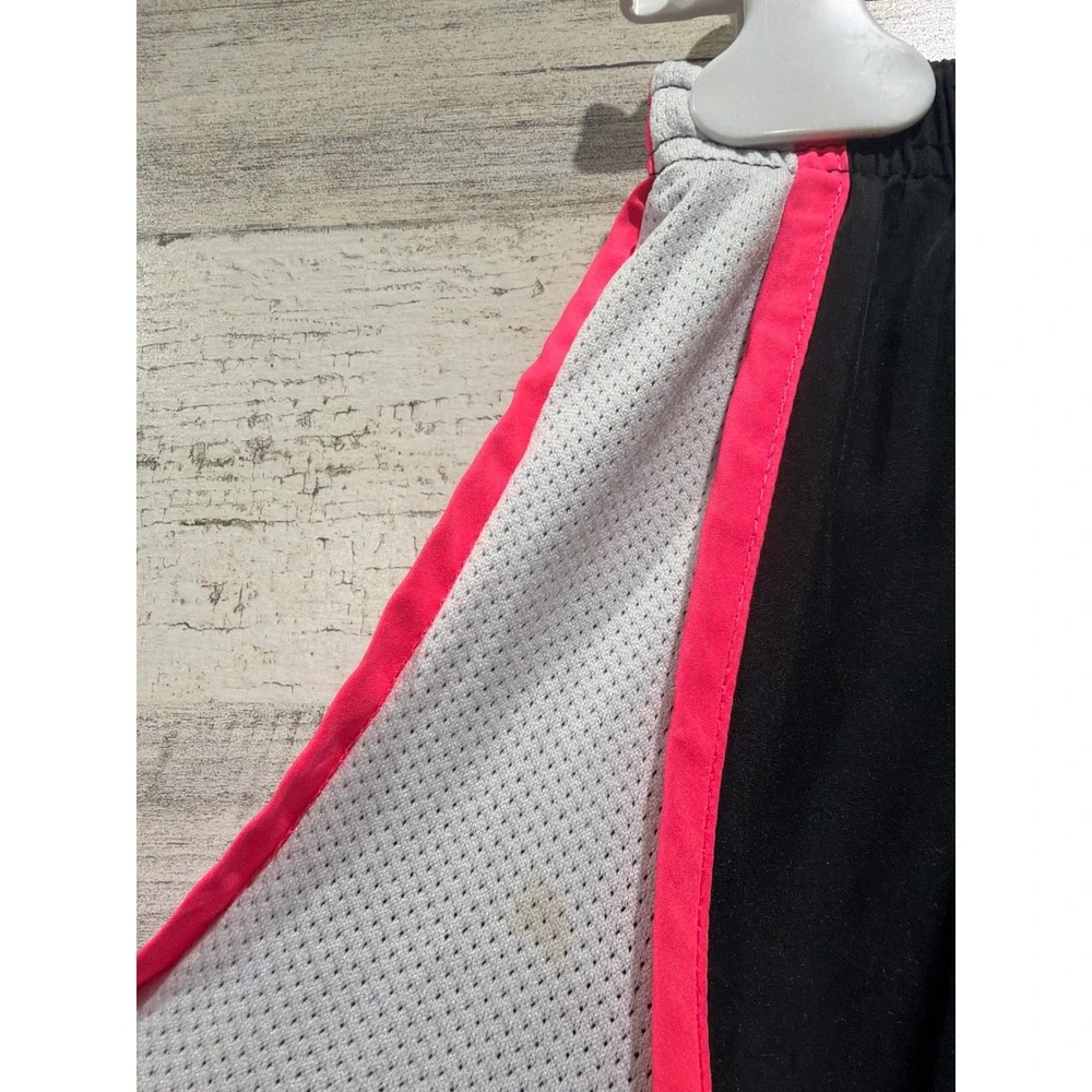 Nike Dri-FIT Shorts Girls Size 6 Black Pink Mesh Athletic Sporty *Flawed